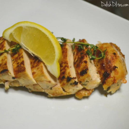 Baked chicken breast with citrus and thyme